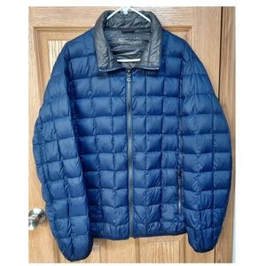Michael Kors Mens Packable Down Puffer Jacket Navy Blue XL Quilted Full Zip